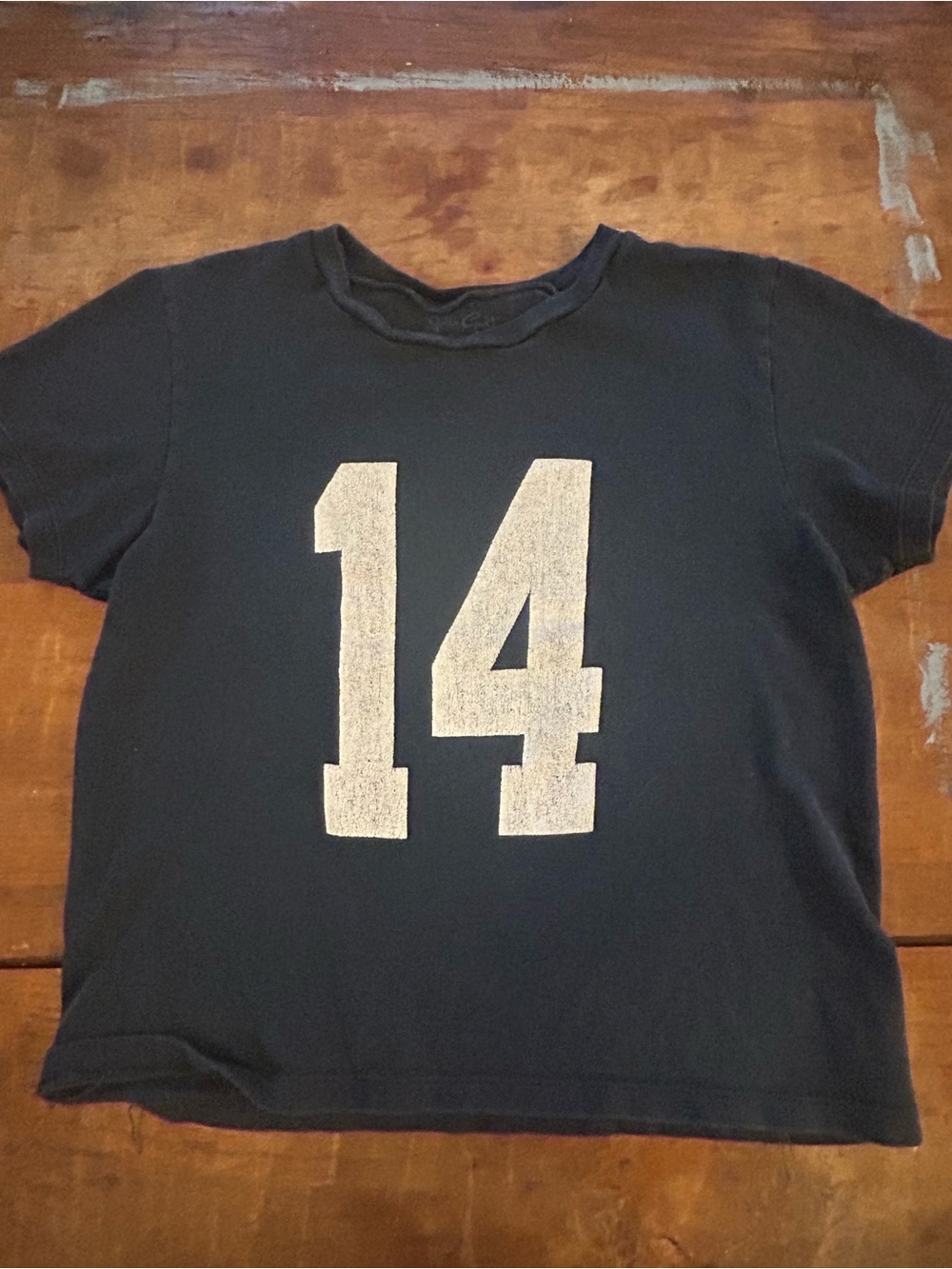 Brandy Melville Women’s Navy Tshirt with Number 14